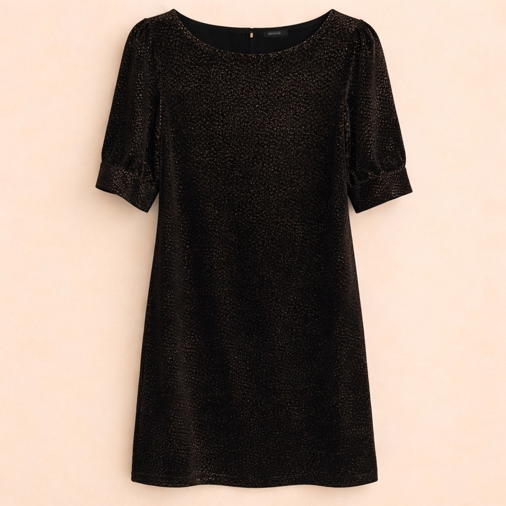 RW&CO. BLACK AND GOLD VELVET DRESS